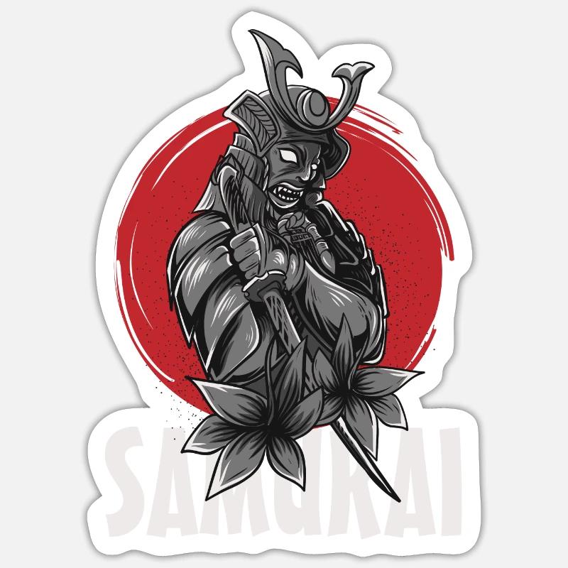 Samurai Cools Japanese Samurai Design - Sticker size S (10 x 10 cm) - white matte