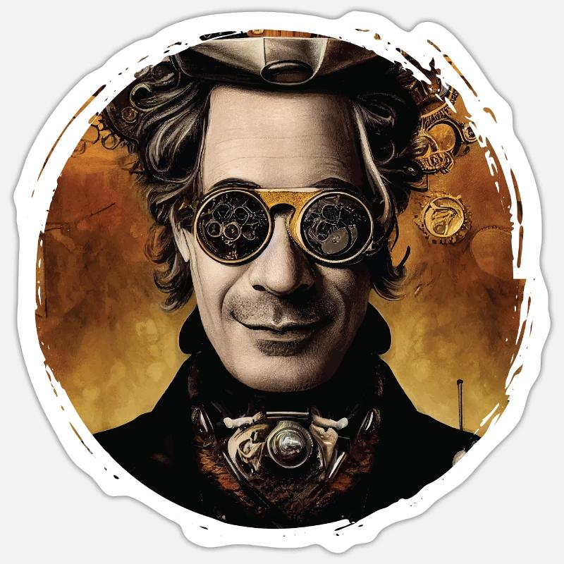 Steampunk-Pilot Sticker Größe S (10 x 10 cm)