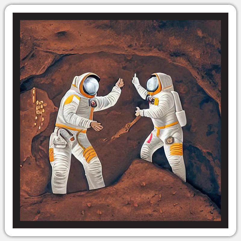 Höhlenmalerei - Sticker Größe S (10 x 10 cm) - Mattweiß