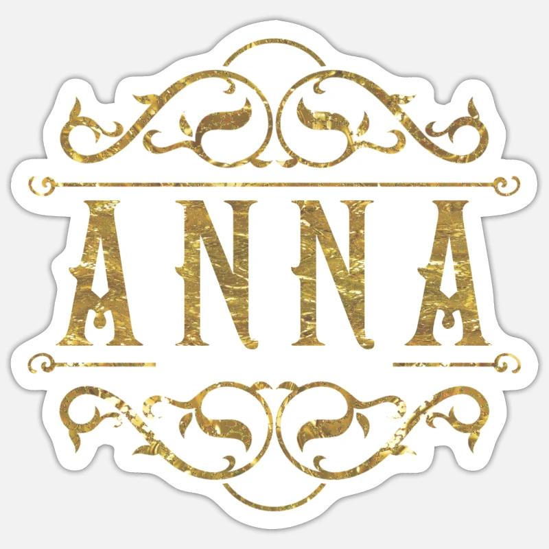 Anna d’or - Sticker taille S (10 x 10 cm) - blanc mat