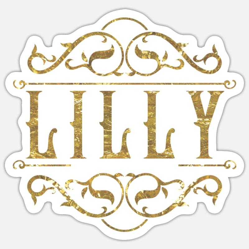 Lilly or - Sticker taille S (10 x 10 cm) - blanc mat