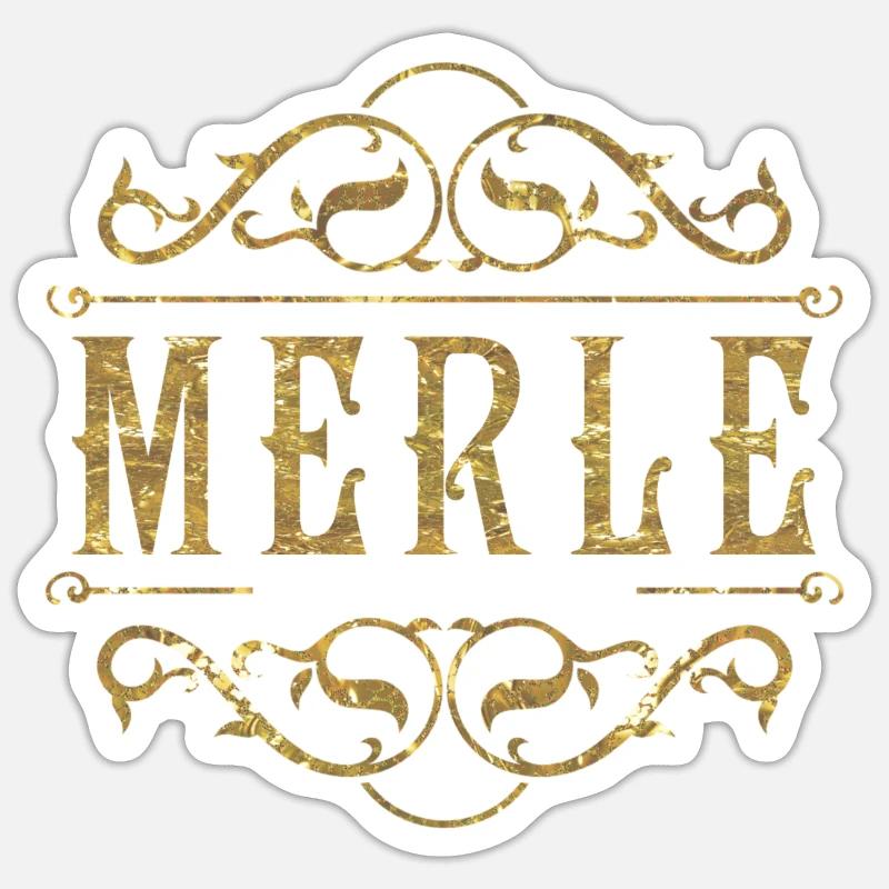 Or Merle - Sticker taille S (10 x 10 cm) - blanc mat