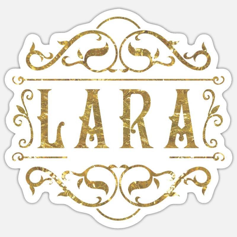 Lara or - Sticker taille S (10 x 10 cm) - blanc mat