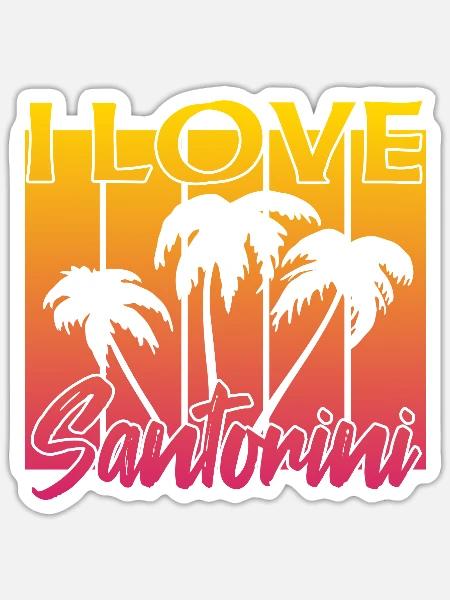 ich liebe santorini - Sticker Größe S (10 x 10 cm) - Mattweiß