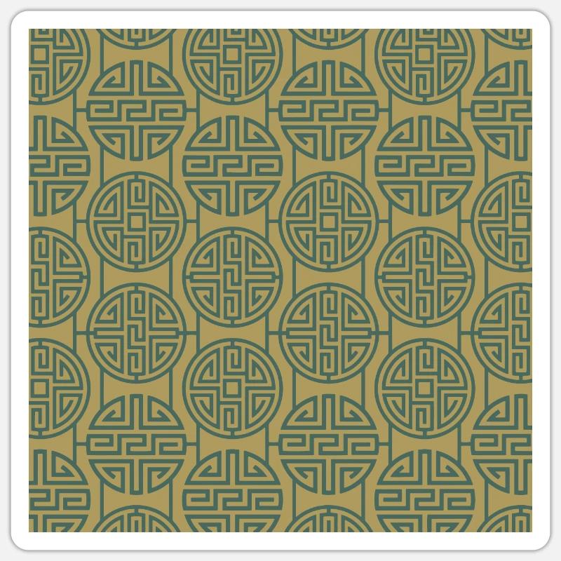 Chinesisches Muster - Sticker Größe S (10 x 10 cm) - Mattweiß