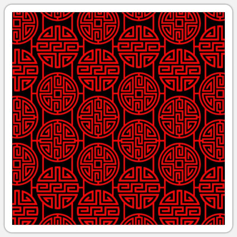 Modèle chinois - Sticker taille S (10 x 10 cm) - blanc mat