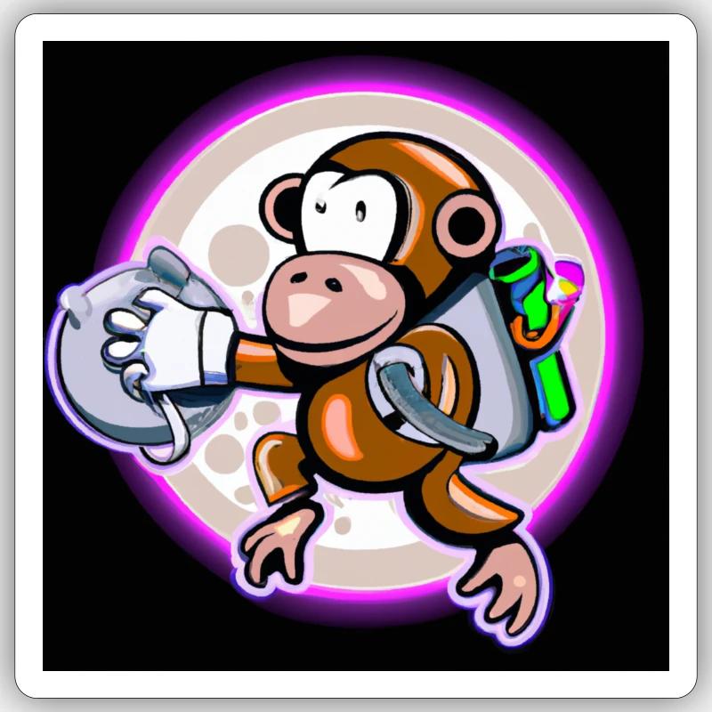 Starry your Moon Monkey Sticker Größe S (10 x 10 cm)