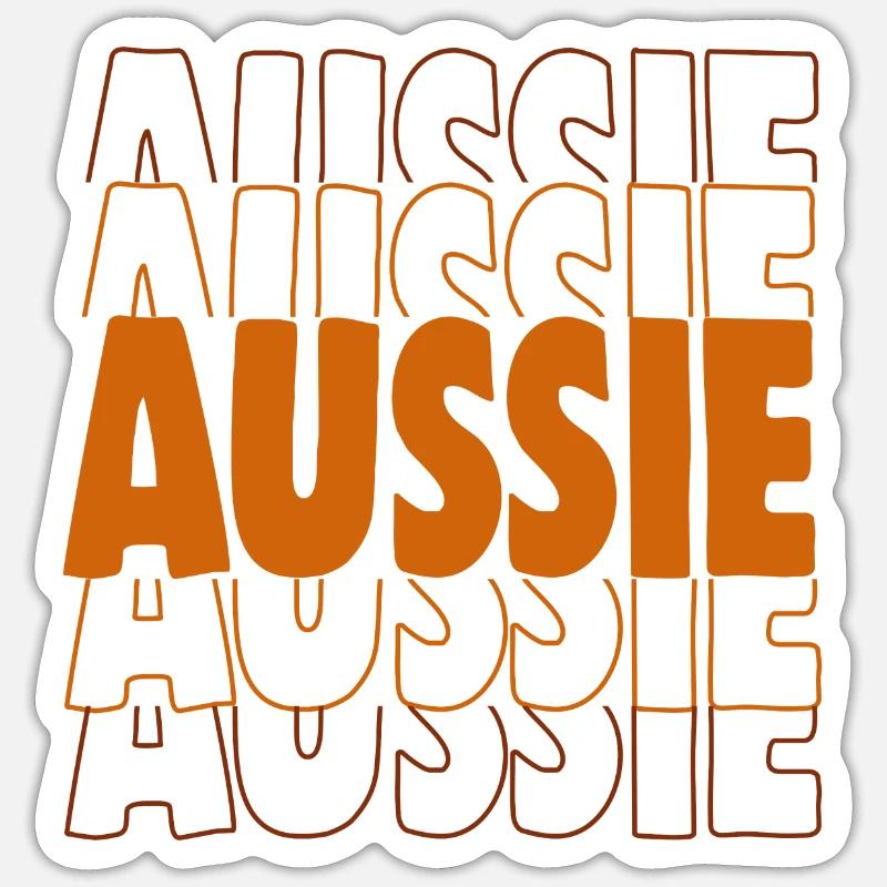 AUSSIE - Sticker taille S (10 x 10 cm) - blanc mat