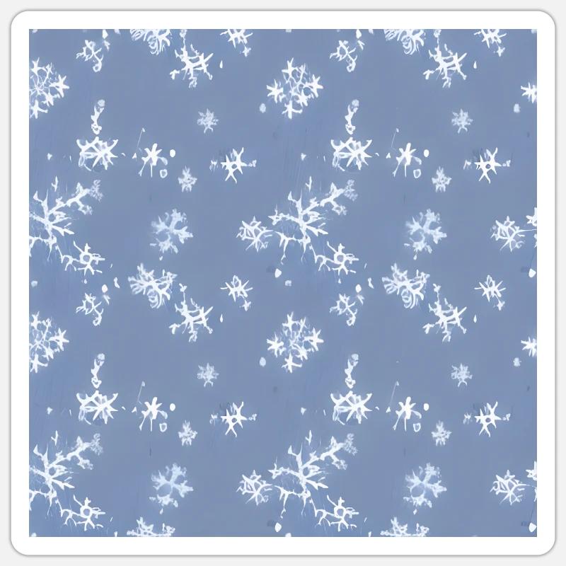 Snow pattern on a blue background Sticker size S (10 x 10 cm)