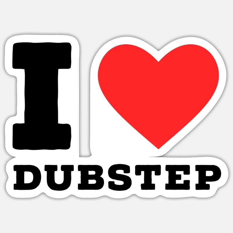 Ich liebe Dubstep - Sticker Größe S (10 x 10 cm) - Mattweiß