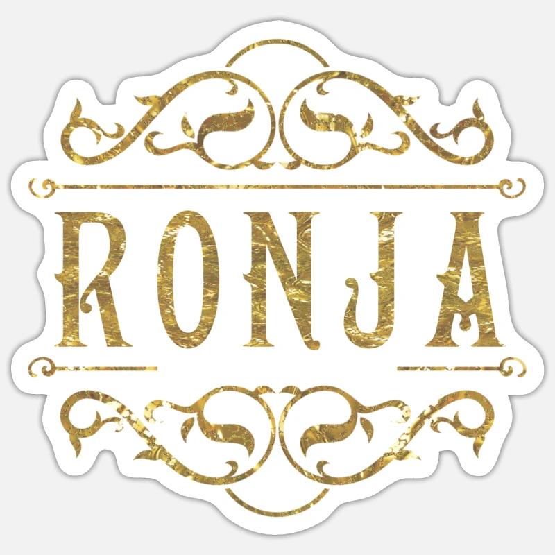 Or Ronja - Sticker taille S (10 x 10 cm) - blanc mat