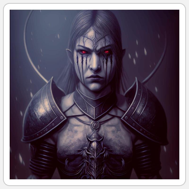 Mashup Weblicher Vampir Ritter Version 4 Sticker Größe S (10 x 10 cm)