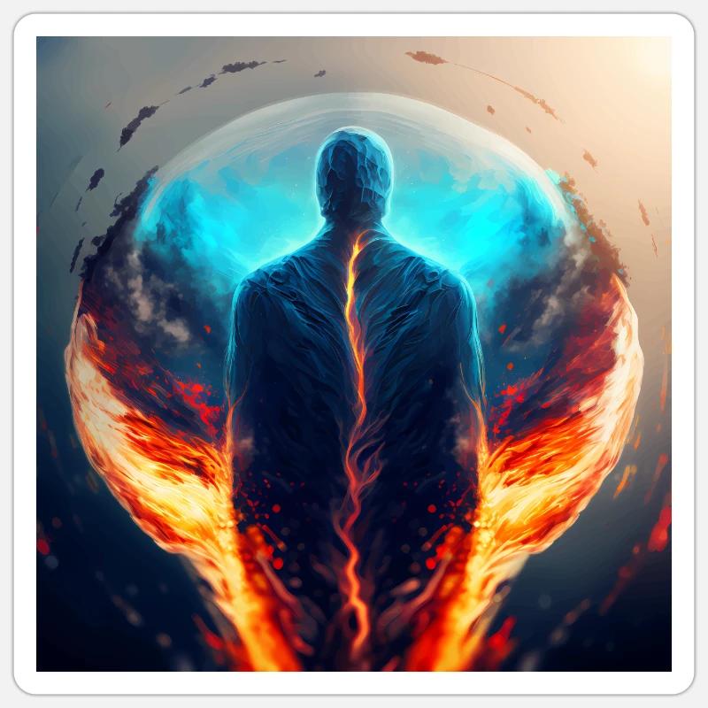 Mashup Supernova Version 2 Silhouette einer Person Sticker Größe S (10 x 10 cm)