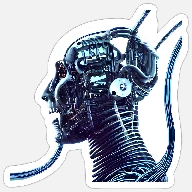La singularité arrive - Sticker taille S (10 x 10 cm) - blanc mat