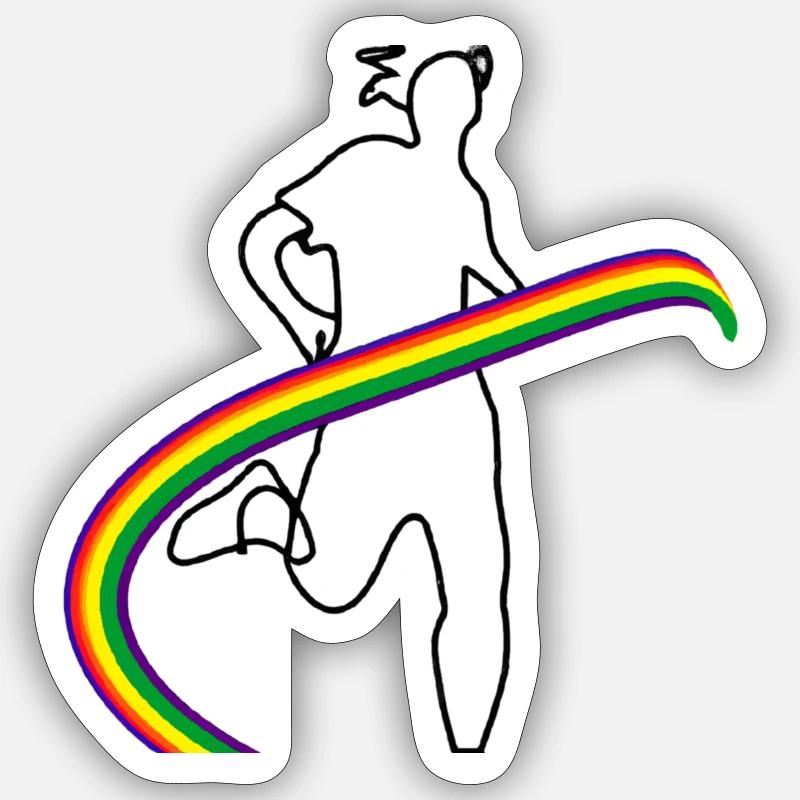 Rainbow Runner Sticker size S (10 x 10 cm)