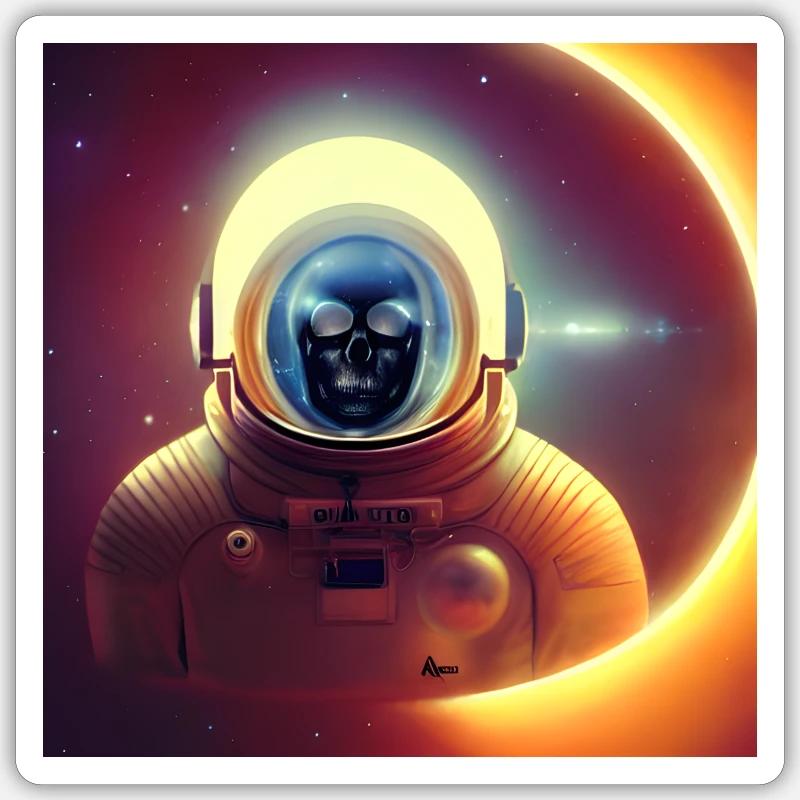 Héros de l’espace - Sticker taille S (10 x 10 cm) - blanc mat