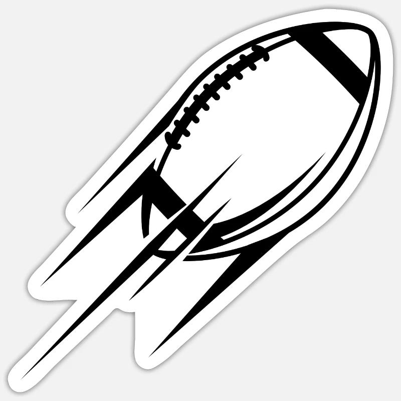 Fusée de football - Sticker taille S (10 x 10 cm) - blanc mat
