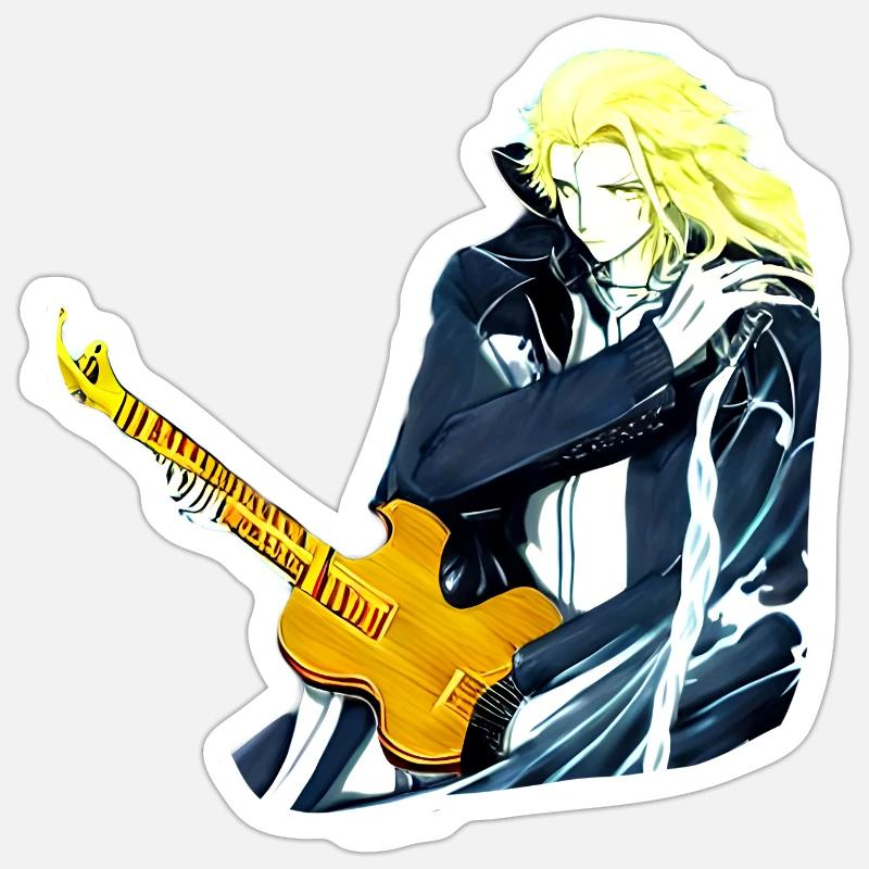 Type with guitar Sticker size S (10 x 10 cm)