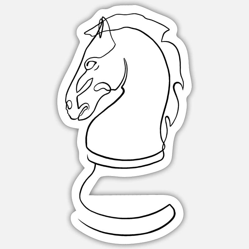 Scacchi per cavalli - Sticker formato S (10 x 10 cm) - bianco opaco