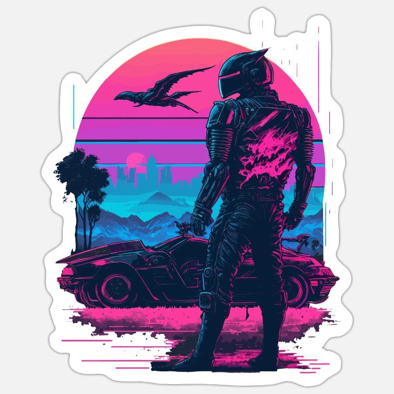 Futuristic Vaperwave Sticker size S (10 x 10 cm)