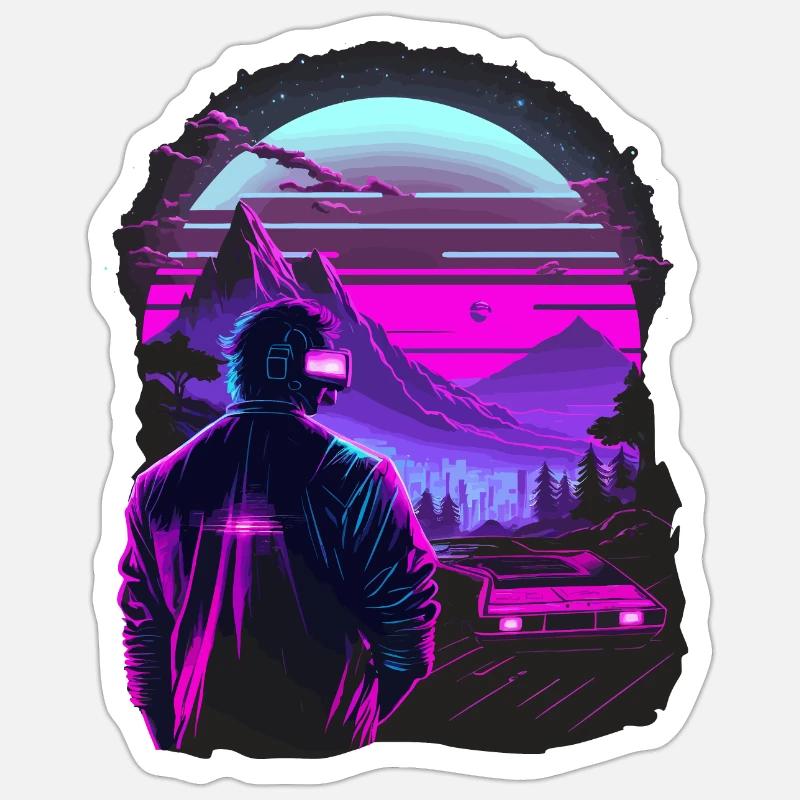 Kunstwerke der 80er - Sticker Größe S (10 x 10 cm) - Mattweiß