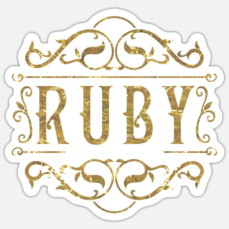 Ruby gold - Sticker Größe S (10 x 10 cm) - Mattweiß