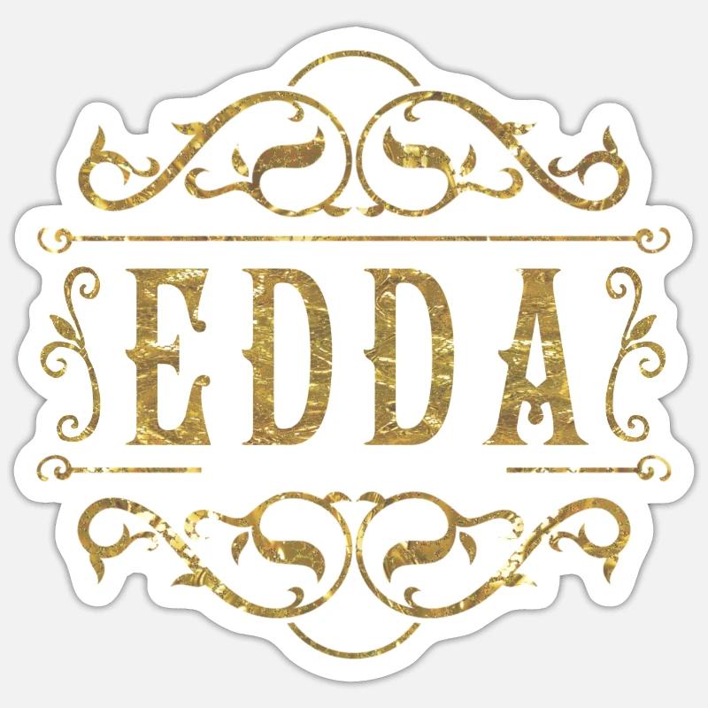 Edda gold - Sticker size S (10 x 10 cm) - white matte