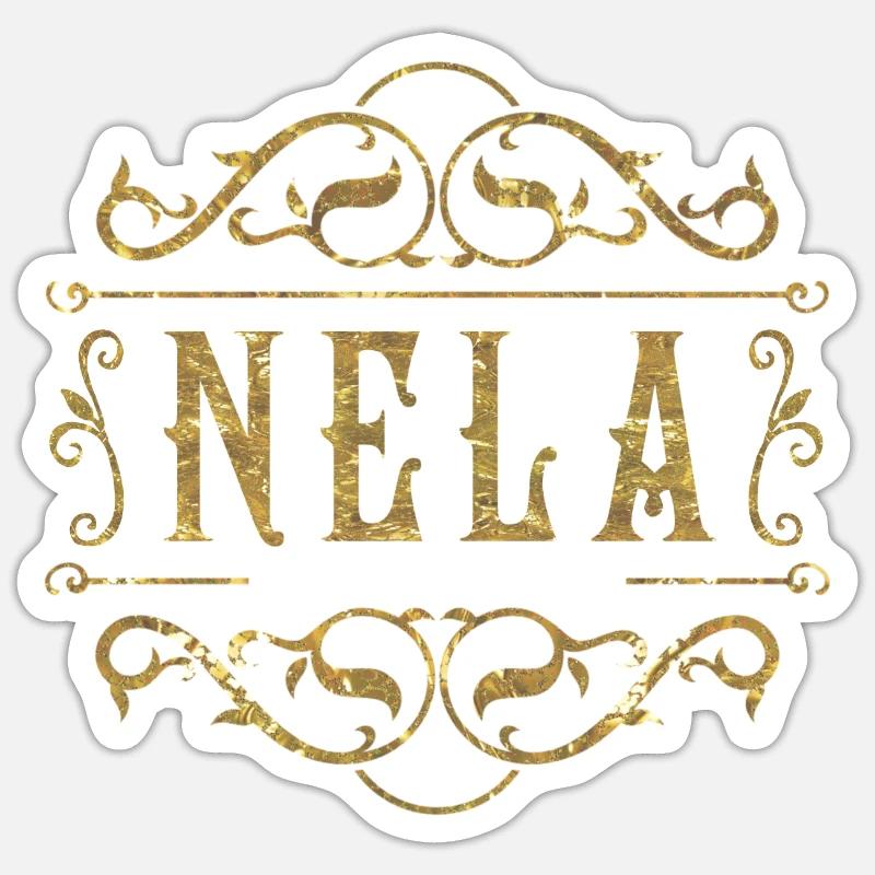 Nela or - Sticker taille S (10 x 10 cm) - blanc mat