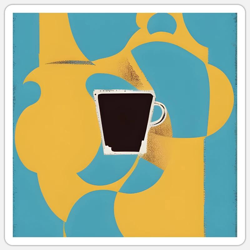 Coffe lovers portrait - Sticker size S (10 x 10 cm) - white matte