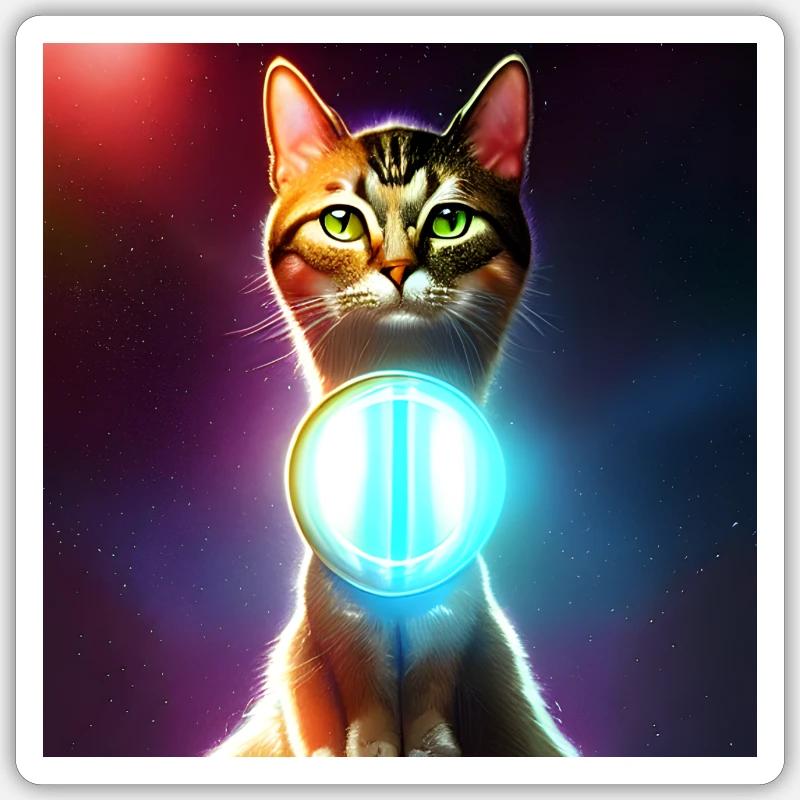 Le chat de l’univers Sticker taille S (10 x 10 cm)