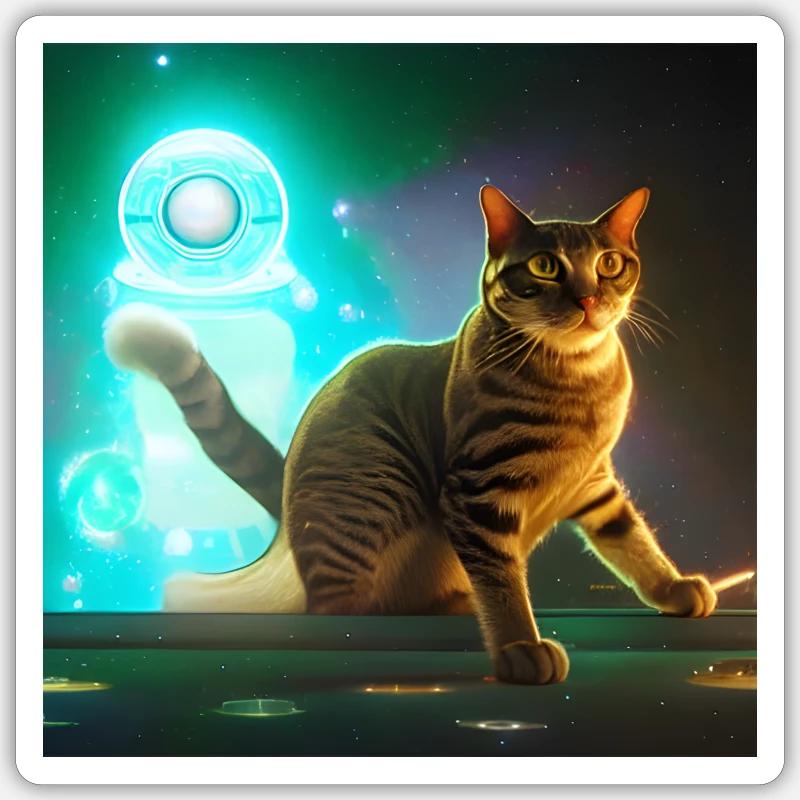Le chat de l’univers Sticker taille S (10 x 10 cm)