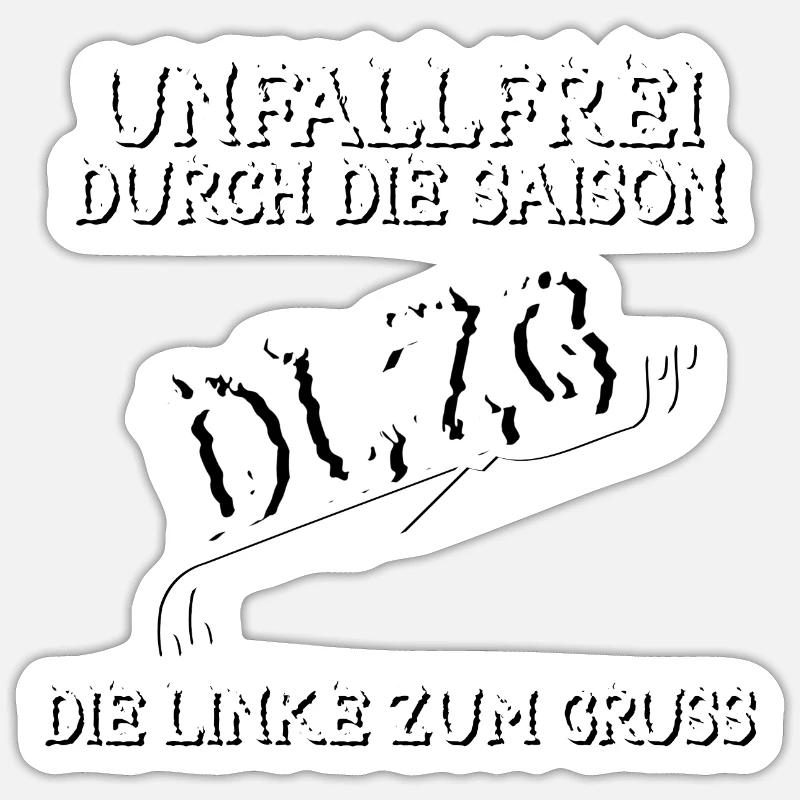 Unfallfrei durch die Saison, mit Kurventraining - Sticker Größe S (10 x 10 cm) - Mattweiß