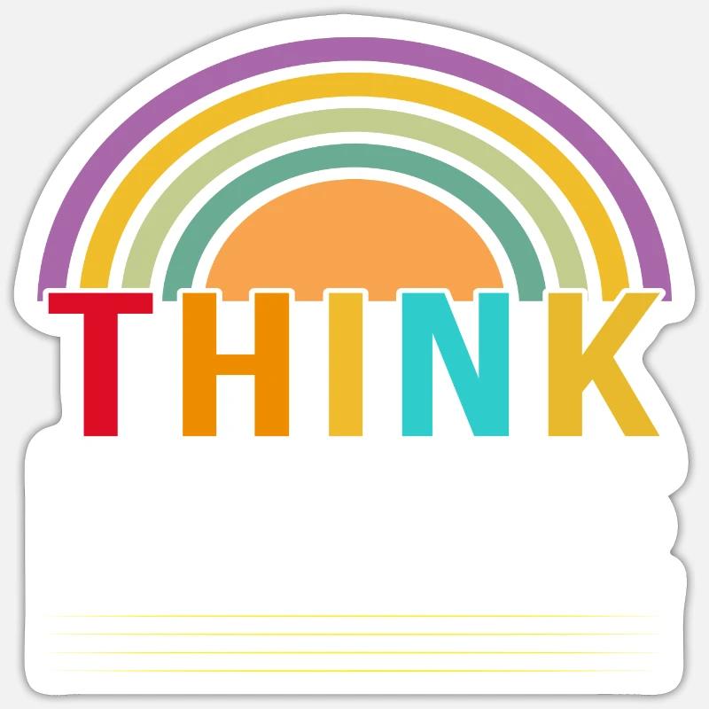 Think Positive - Sticker Größe S (10 x 10 cm) - Mattweiß