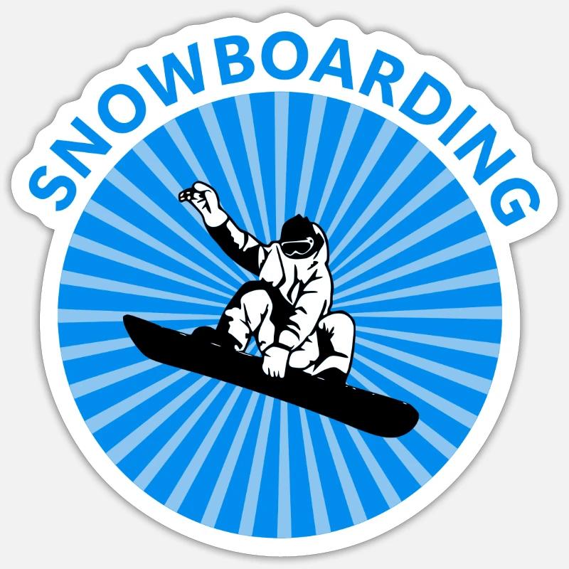 Snowboarding - Sticker size S (10 x 10 cm) - white matte