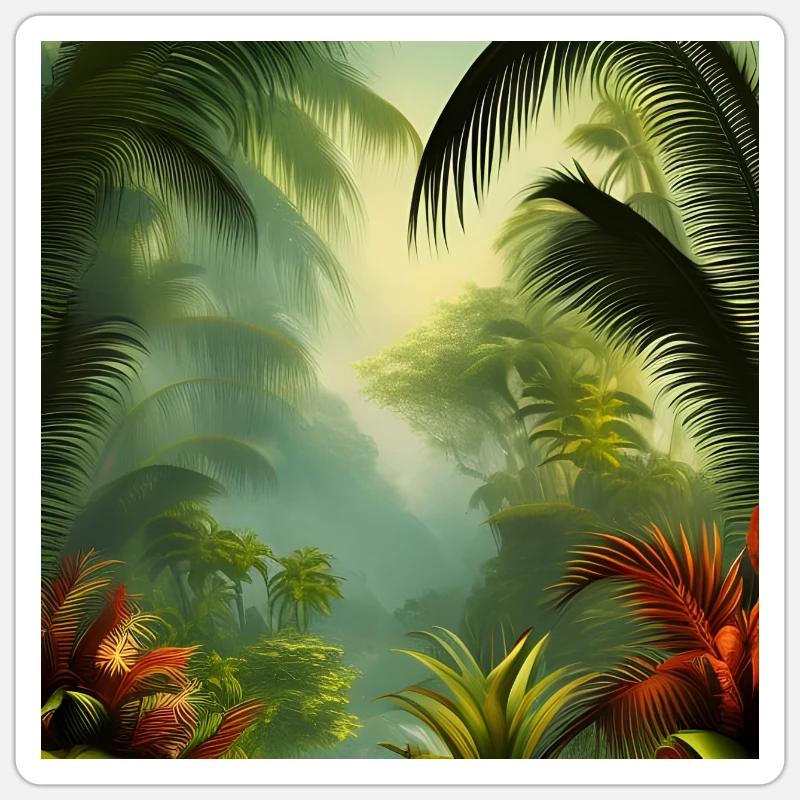 Exotic jungle artwork Sticker size S (10 x 10 cm)