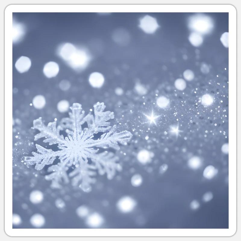 Conception de flocons de neige - Sticker taille S (10 x 10 cm) - blanc mat
