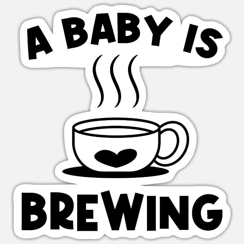 Grossesse Bébé Ventre Grossesse Déclaration Bébé Sticker taille S (10 x 10 cm)