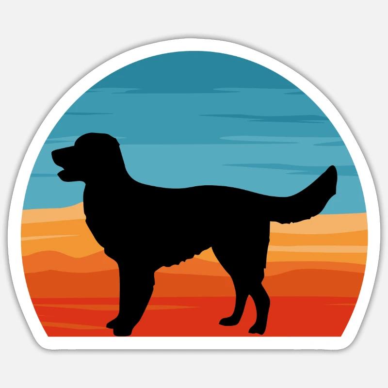 Allemand Pointer Chien Silhouette Rétro - Sticker taille S (10 x 10 cm) - blanc mat