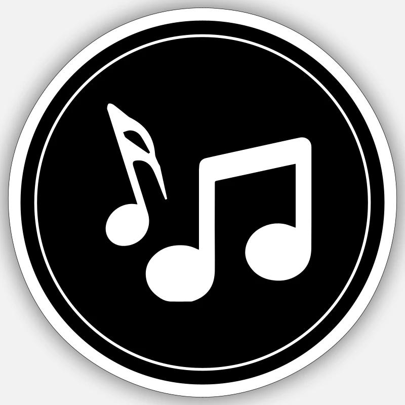 Musical notes - Sticker size S (10 x 10 cm) - white matte