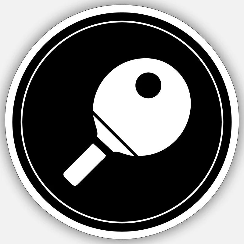 Ping-pong de table - Sticker taille S (10 x 10 cm) - blanc mat