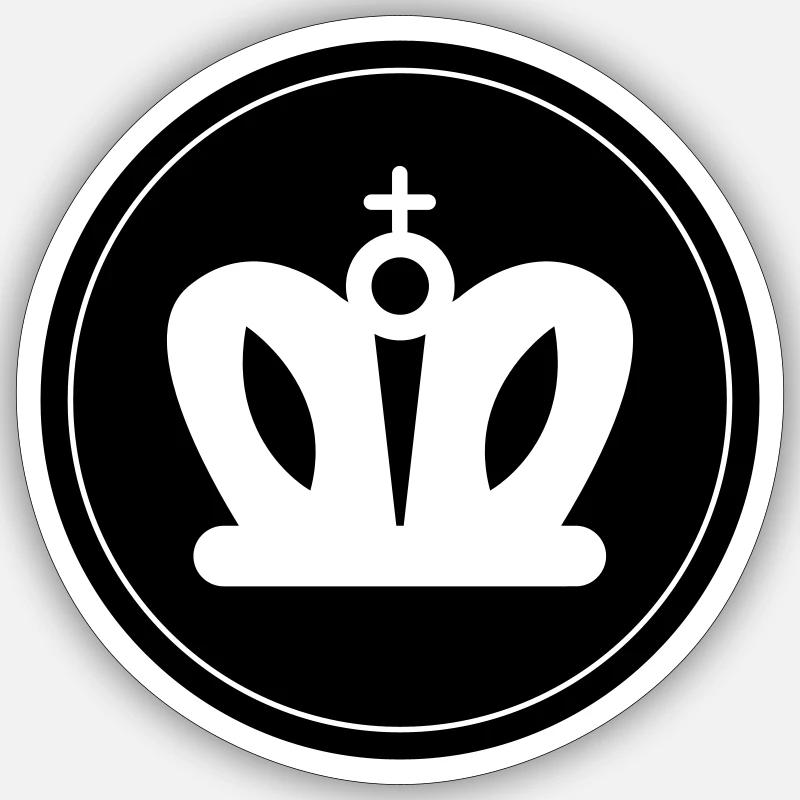 Krone - Sticker Größe S (10 x 10 cm) - Mattweiß