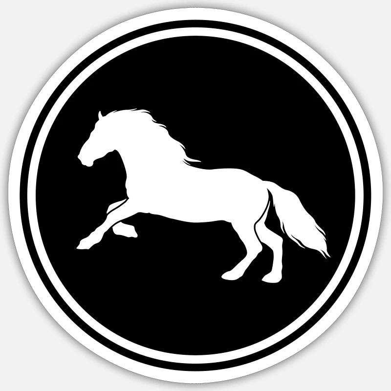 Icône Cheval - Sticker taille S (10 x 10 cm) - blanc mat