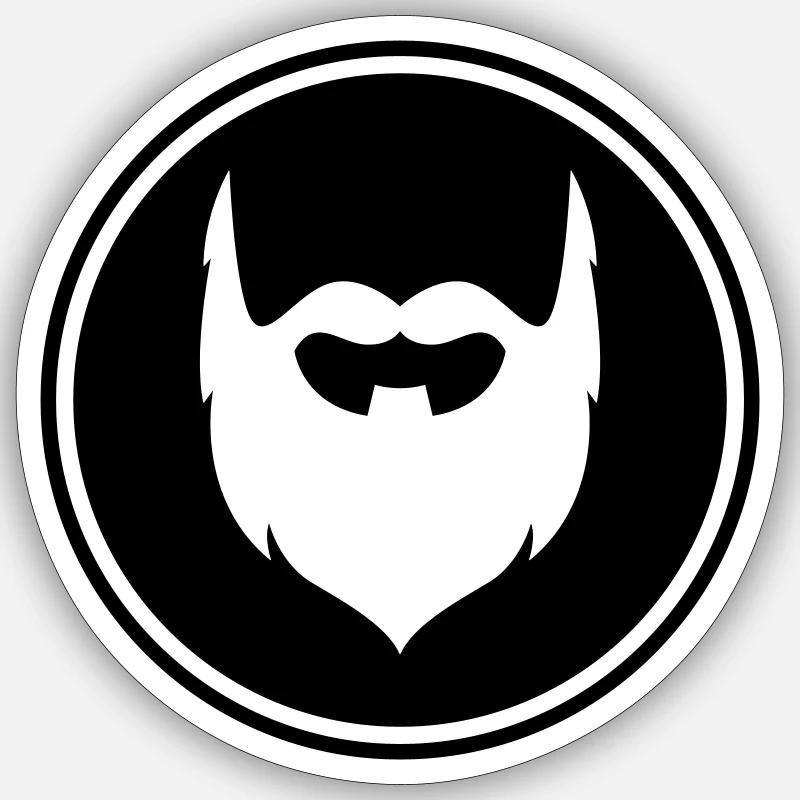 Beard symbol - Sticker size S (10 x 10 cm) - white matte