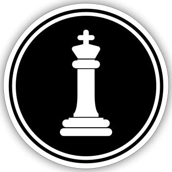 chess piece king - Sticker size S (10 x 10 cm) - white matte - Front