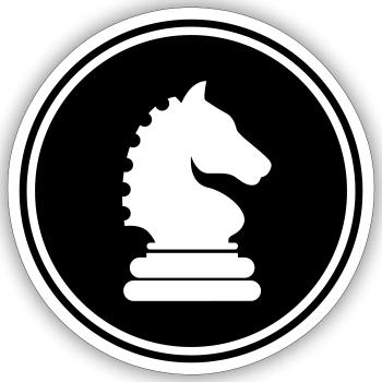 horse chess piece - Sticker size S (10 x 10 cm) - white matte - Front
