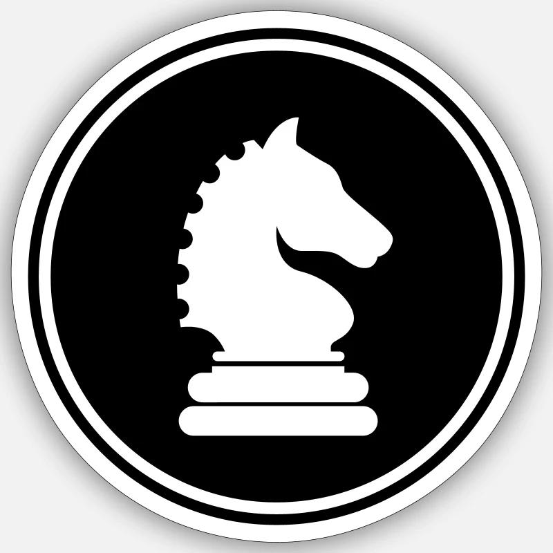 pièce d'échecs cheval - Sticker taille S (10 x 10 cm) - blanc mat