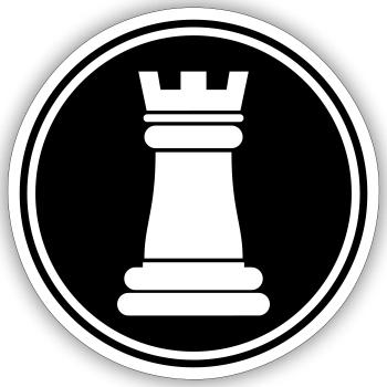 pièce d'échecs - Sticker taille S (10 x 10 cm) - blanc mat - Devant