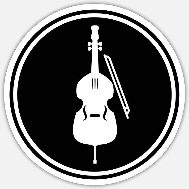 Violin icon symbol - Sticker size S (10 x 10 cm) - white matte