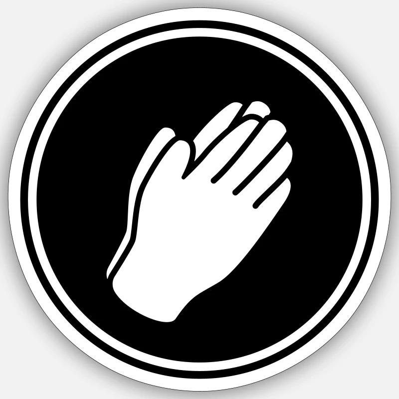 Icône des mains Sticker taille S (10 x 10 cm)