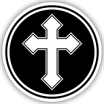 Cross symbol - Sticker size S (10 x 10 cm) - white matte - Front